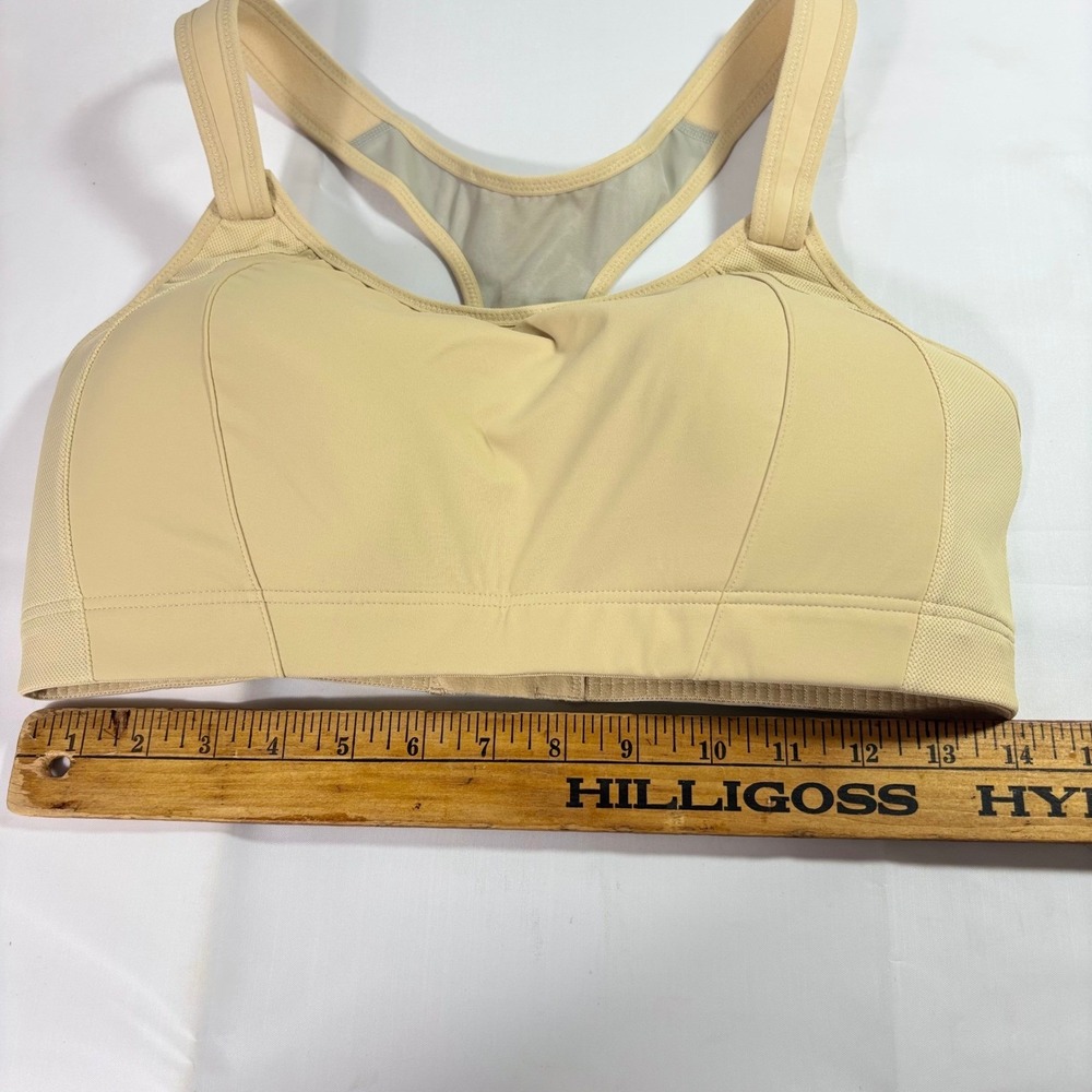 Syrokan Women 36 DD High Impact Adjustable Racerback Sport Bra Beige A251 Run - Picture 7 of 8